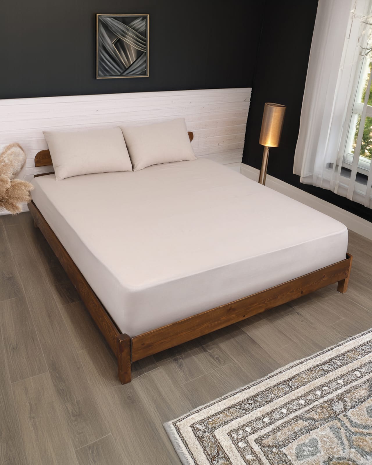 Çift Kişilik Battal Fitted Lastikli Çarşaf Takımı Bej Fabia Home Çift Kişilik Battal Fitted Lastikli Çarşaf Takımı Bej