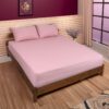 Çift Kişilik Battal Fitted Lastikli Çarşaf Takımı Pembe