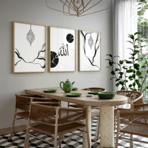 Allah Tablo Seti – 3’lü Manevi Tasarım