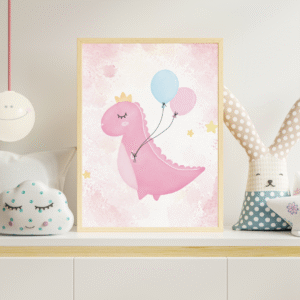 Çocuk Odası Tablosu Sevimli Pink Dinozor Çerçeveli Tablo Fabia Home Çocuk Odası Tablosu Sevimli Pink Dinozor Çerçeveli Tablo