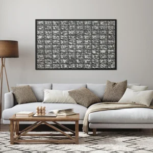 Esma ül Hüsna Allahın 99 İsmi Yazılı Metal Duvar Dekoru